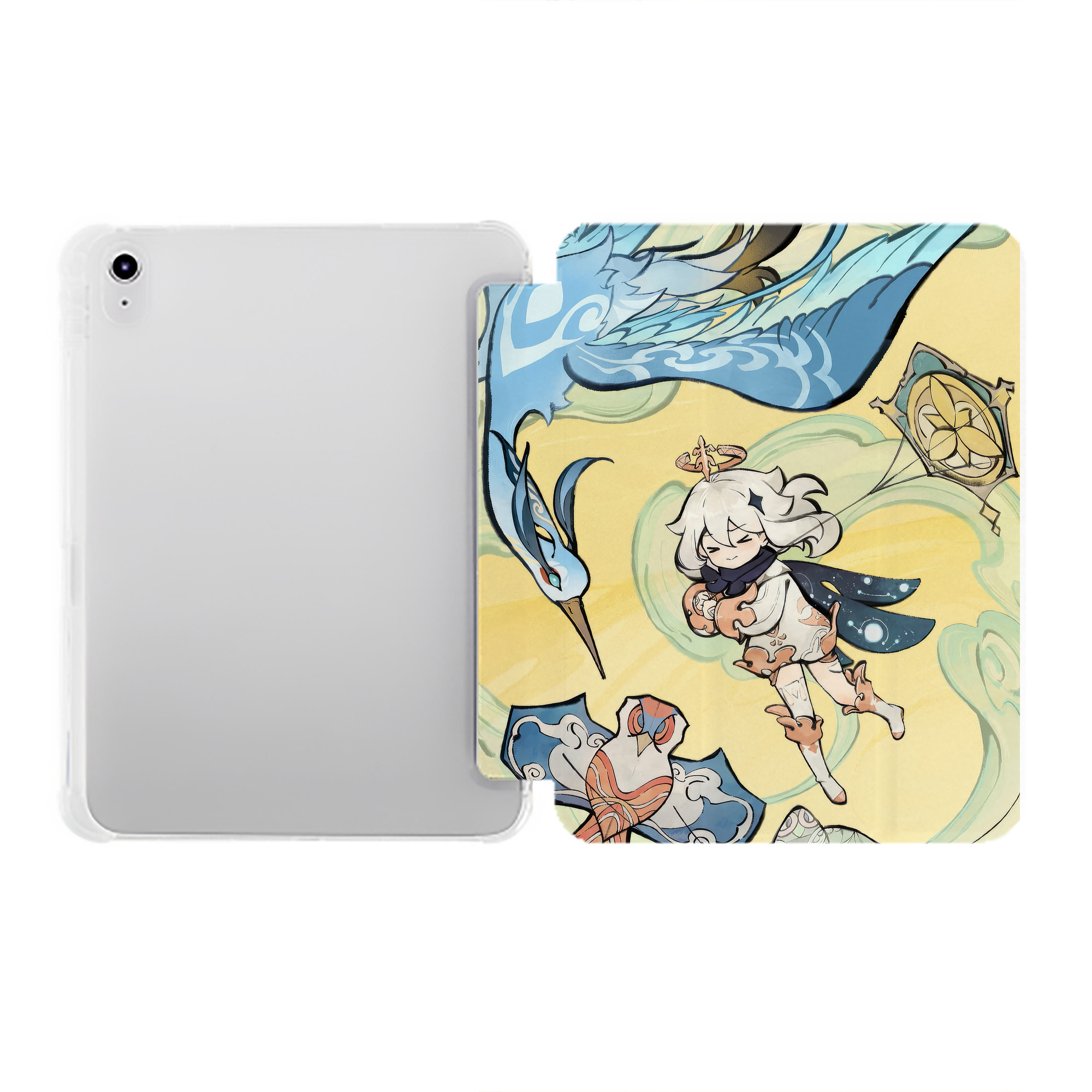 げんし神 genshin IPad ケース ペン収納付き 三つ折りスタンド PUレザー×シリコン 対応機種9.5/10.5/10.9インチ